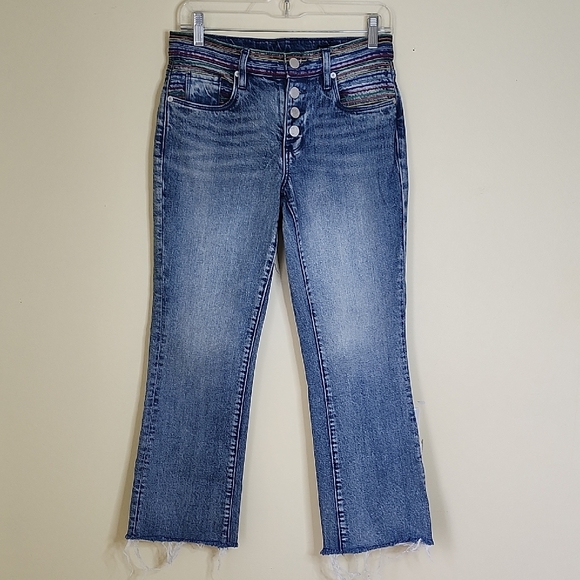 Blank NYC Denim - Blank NYC Button Fly Flare Rainbow Embroider Jeans